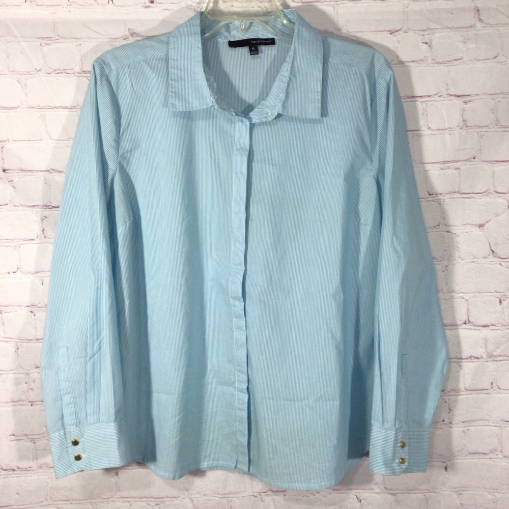 Harvé Benard Striped Button Down Shirt - Size XL